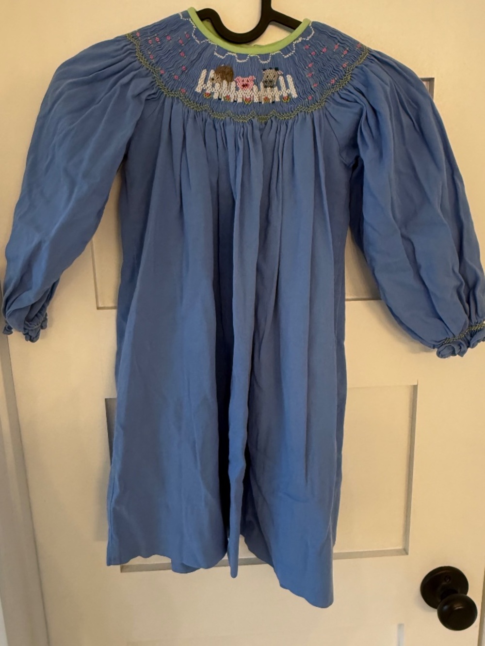 Hand-smocked long-sleeve dress